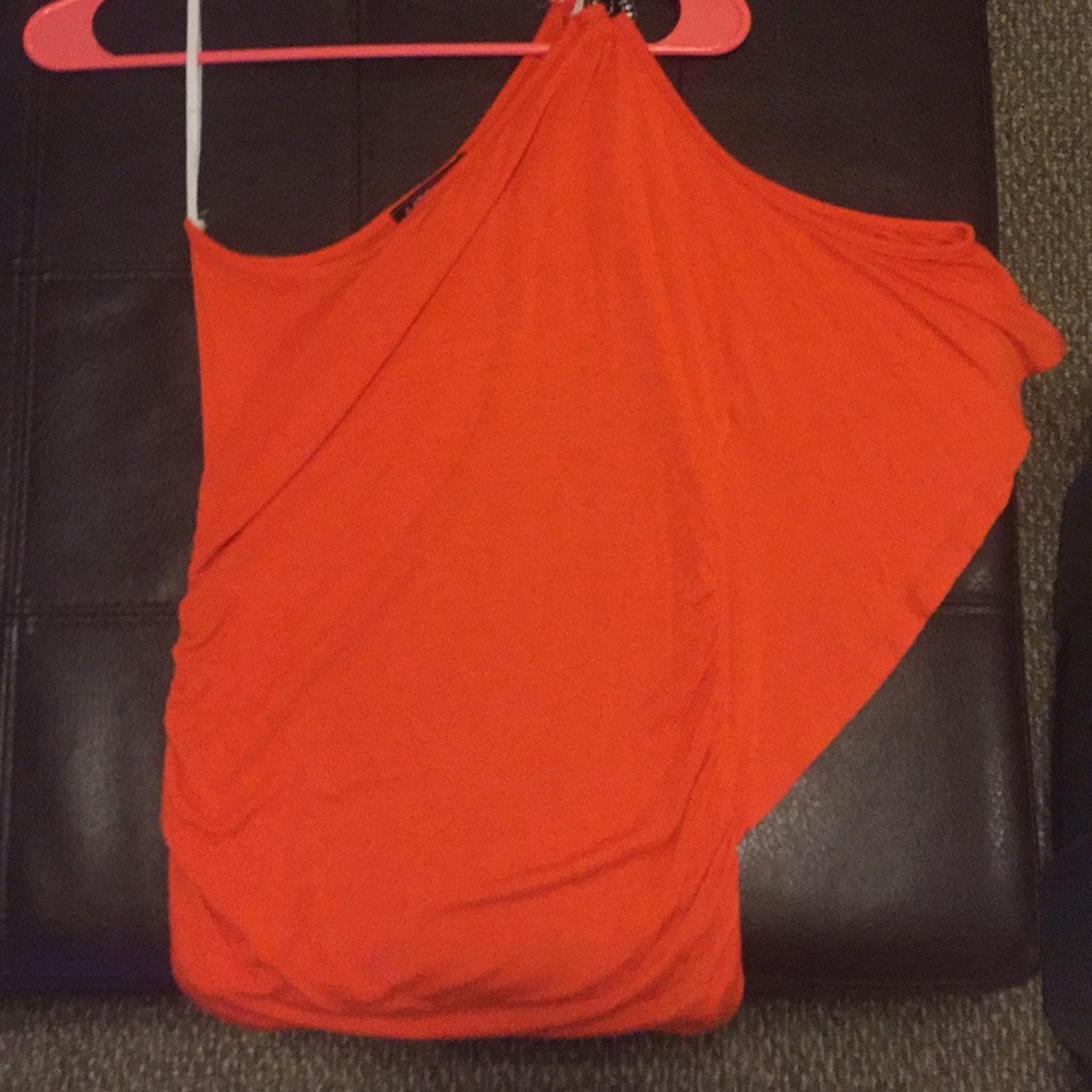Orange one shoulder top